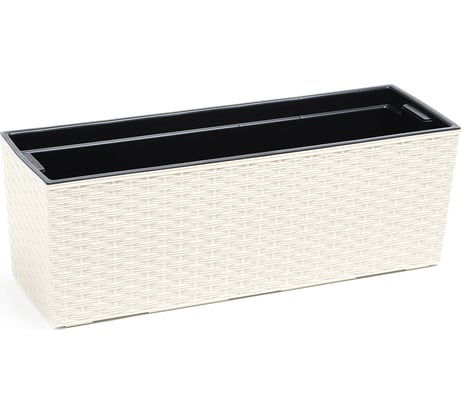 Цветник с вкладышем LAMELA Sp.z o. BEGONIA rattan 625 19х56х19.5 см, кремовое 037176
