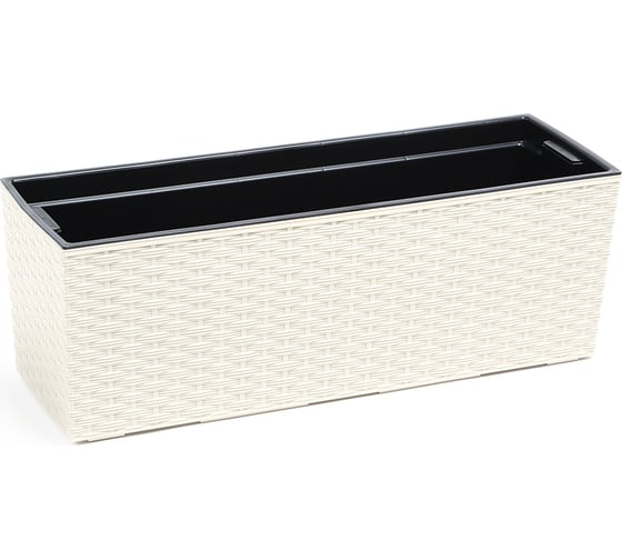 Цветник с вкладышем LAMELA Sp.z o. BEGONIA rattan 625 19х56х19.5 см, кремовое 037176 1