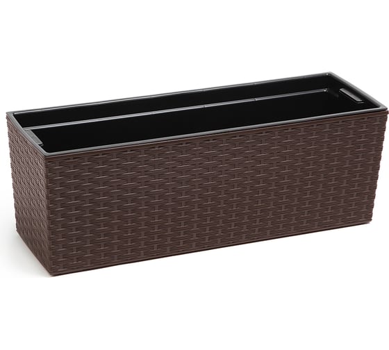 Цветник с вкладышем LAMELA Sp.z o. BEGONIA rattan 625 19х56х19.5 см, мокко 037174
