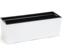 Цветник с вкладышем LAMELA Sp.z o. BEGONIA rattan 625 19х56х19.5 см, белое 037025