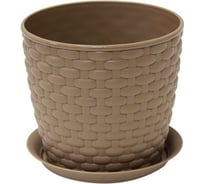 Кашпо с поддоном IDEA РОТАНГ 155 мм, 2 л М 3081