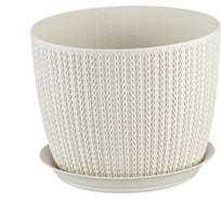 Кашпо с поддоном IDEA ВЯЗАНИЕ 135 мм, 1.1 л М 3119
