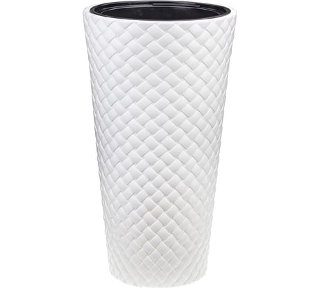 Кашпо со вставкой IDEA РОТАНГ 340х630 мм, 9/42 л Белый М 3407
