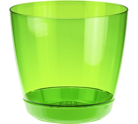 Кашпо с поддоном IDEA ОРХИДЕЯ 180 мм, зеленый прозрачный М 3051