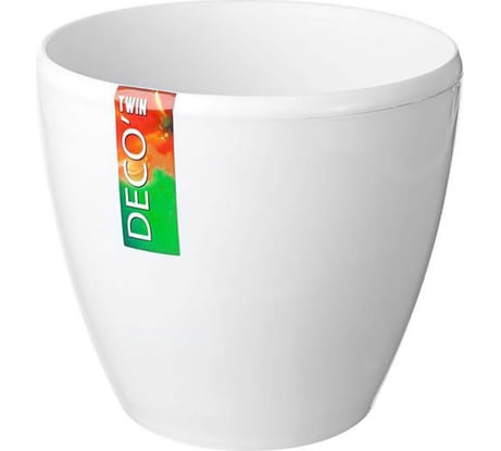 Горшок SANTINO ДЕКО ТВИН 1.5 л, 14х12.5 см, белый 049642