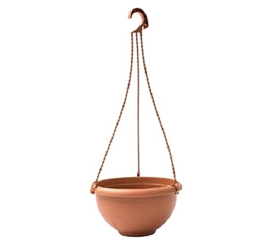 Подвесное кашпо с поддоном PLASTECNIC S.p.A. 7107753507 TERRAE BASKET 35х18.5 см, 9.7 л, терра 063187 1