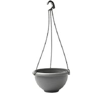 Подвесное кашпо с поддоном PLASTECNIC S.p.A. 7107753041 TERRAE BASKET 30х17 см, 6.8 л, серое 063183