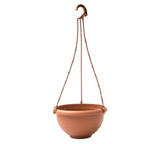 Подвесное кашпо с поддоном PLASTECNIC S.p.A. 7107753007 TERRAE BASKET 30х17 см, 6.8 л, терра 063181 1