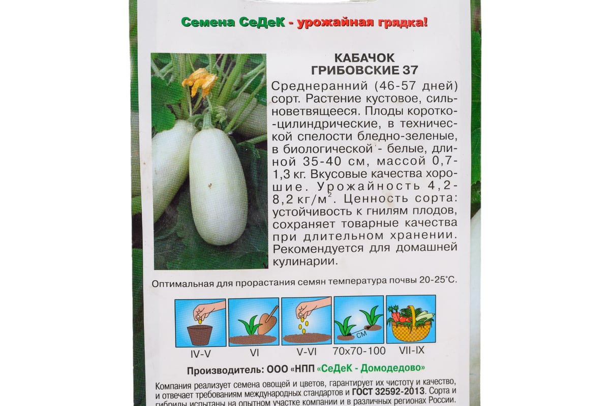 Семена СеДек Кабачок Грибовские 37 00000016209 - выгодная цена, отзывы ...