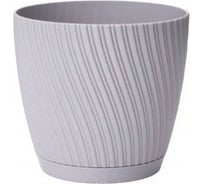 Кашпо с поддоном FormPlastic MIKA 4540 040 13х11.8 см, 1.14 л, платиновое 062248