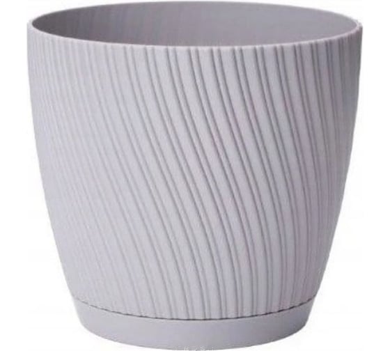 Кашпо с поддоном FormPlastic MIKA 4540 040 13х11.8 см, 1.14 л, платиновое 062248 1