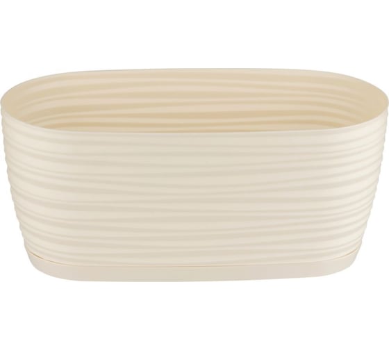 Кашпо с поддоном FormPlastic Sahara petit 3110 001 27х13х11.85 см, 2.65 л, кремовое 050497