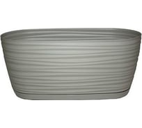 Кашпо с поддоном FormPlastic Sahara petit 3110 055 27х13х11.85 см, 2.65 л, светло-серое 050502