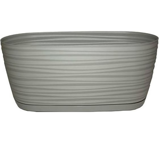 Кашпо с поддоном FormPlastic Sahara petit 3110 055 27х13х11.85 см, 2.65 л, светло-серое 050502