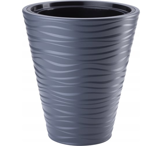 Кашпо с вкладышем FormPlastic Sahara 2721 014 35х40 см, 21 л, антрацит 043737 1