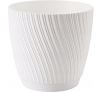 Кашпо с поддоном FormPlastic MIKA 4570 011 19х17.23 см, 3.55 л, белое 062257