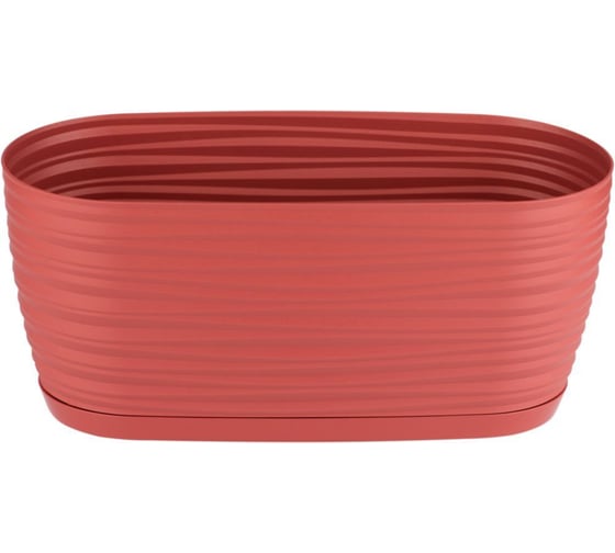 Кашпо с поддоном FormPlastic Sahara petit 3110 057 27х13х11.85 см, 2.65 л, марсала 050503