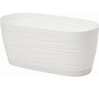 Кашпо с поддоном FormPlastic Sahara petit 3110 011 27х13х11.85 см, 2.65 л, белое 050499