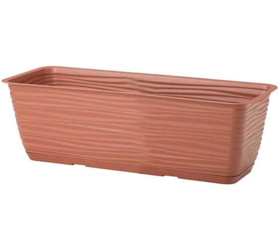Балконный ящик с поддоном FormPlastic Sahara 3180 010 38.9х17х14.5 см, 5.7 л, терракотовый 058679 1