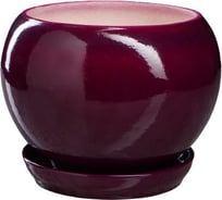 Горшок для цветов Сималенд Шар глазурь 2 л, бордовый 4911534