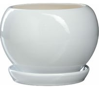 Горшок для цветов Сималенд Шар глазурь 2 л, белый 3831189