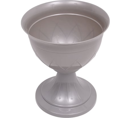 Горшок SANTINO Лилия на ножке 3.5 л, 22х26 см, дымчатый серый 059780