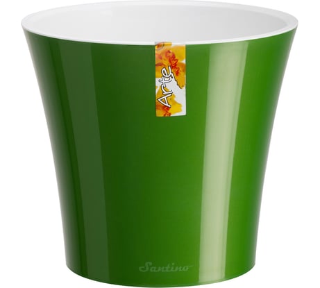 Горшок Santino АРТЕ 3.5 л, 19.5х17.5 см, зелёное золото/белый 049110