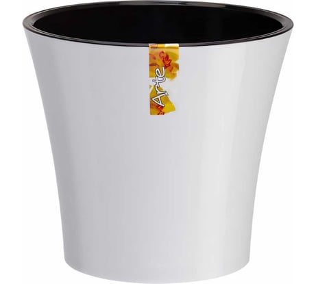 Горшок SANTINO АРТЕ 5 л, 22х20 см, белый/черный 049122