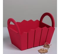 Кашпо Дарите Счастье Счастливого Нового года МДФ, 27х18х19 см, бордо 5240376