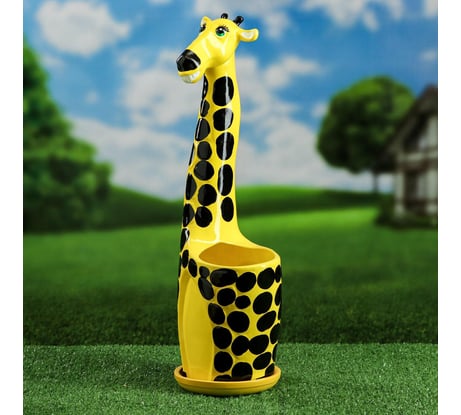 Фигурное кашпо Сималенд Жираф жёлтый, керамика, 2.3 л 2265142