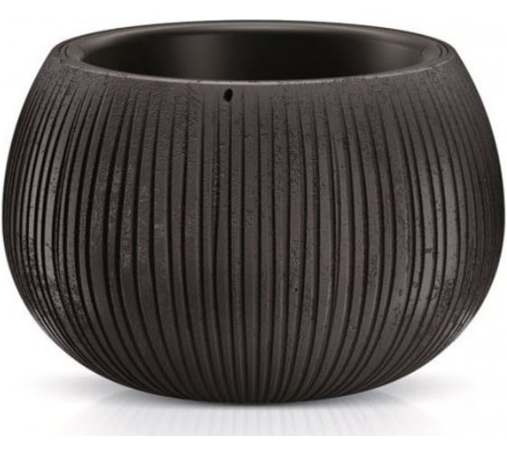 Кашпо с вкладышем Prosperplast Beton Bowl DKB290 B411 29х19,5 см, 3.9 л, черный бетон 059331 1