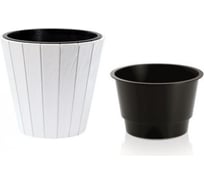 Кашпо с вкладышем Prosperplast Woode DBWO300 S449 29.9х28.1 см, белое 050930
