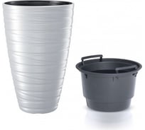 Кашпо с вкладышем Prosperplast MAZE DPMZ400 S449 высокое, 37.5х57.9 см, 18/43 л, белое 062216