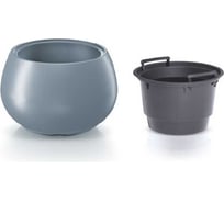 Кашпо с вкладышем Prosperplast HEOS DBHEK400 443U 37х23 см, 8/18 л, светло-серое 062556