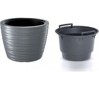 Кашпо с вкладышем Prosperplast MAZE DLMZ400 405U 37.5х27.9 см, 18/22 л, серый камень 062582