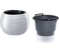 Кашпо с вкладышем Prosperplast MAZE DBMZK440 S449 круглое, 43.6х29.9 см, 11/36 л, белое 063594