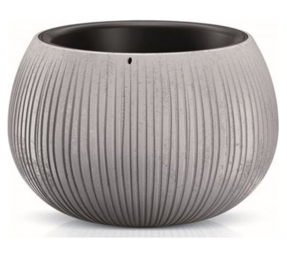Кашпо с вкладышем Prosperplast Beton Bowl DKB180 422U 18х13 см, 1.4 л, бетон 059328