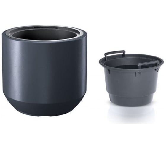 Кашпо с вкладышем Prosperplast HEOS DBHEW400 S433 39х35 см, 18/36 л, антрацит 061687 1