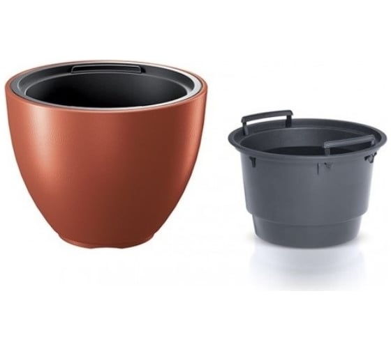 Кашпо с вкладышем Prosperplast HEOS DBHEM300 7598U 29.8х23 см, 8/10 л, медь 061684 1