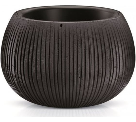 Кашпо с вкладышем Prosperplast Beton Bowl DKB370 S411 37х22см, 9 л, черный бетон 059333