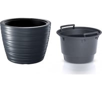 Кашпо с вкладышем Prosperplast MAZE DLMZ400 S433 37.5х27.9 см, 18/22 л, антрацит 062584