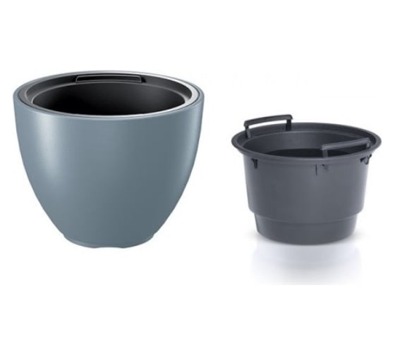 Кашпо с вкладышем Prosperplast HEOS DBHEM400 443U 39.5х30 см, 18/46 л, светло-серое 061233