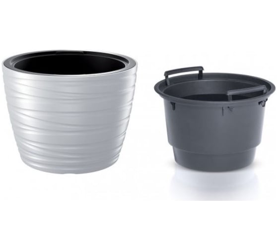 Кашпо с вкладышем Prosperplast MAZE DLMZ400 S449 37.5х27.9 см, 18/22 л, белое 062586 1