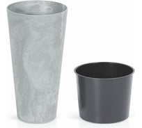Кашпо с вкладышем Prosperplast Tubus Slim Beton DTUS250B 422U 25х47 см, бетон 059324