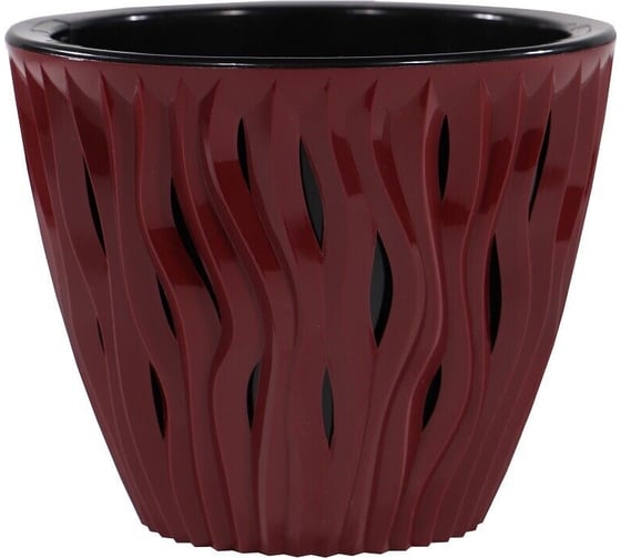 Кашпо bmc Вдохновение КШ7988 бордо/черное, 19х19 см, 3 л 061456 1