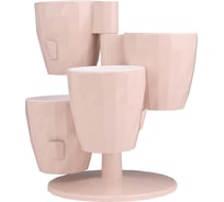 Комплект из 4-х кашпо с вкладками на подставке bmc КШ8690 Каскад RUBY Квадро пудра, 11х24 см, 1 л 059787