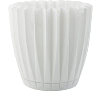 Кашпо с поддоном ФлораПласт Мальта 18 белое, 2 л 000983