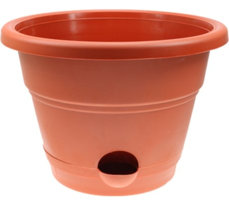 Кашпо с поддоном ФлораПласт Венеция 24 терракотовое, 4 л 000928