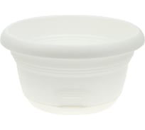 Кашпо с поддоном ФлораПласт Миска 25 белое, 3 л 001004