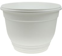 Кашпо с поддоном ФлораПласт Цегла 18 белое, 2 л 001229